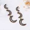 New Exaggerated Personality Shiny Inlay Zircon Hollow Out Moon Splicing Long Dangle Earrings for Women Retro Temperament Jewelry