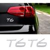 T6 Emblem 3D Metal Badge Car Hood Truck Door Side Fender Rear Trunk Emblem Sticker Decals for Volvo XC60 S60 V60 Polester (Silver)