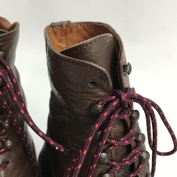 Trippen Celokožené šněrovací krátké polokozačky Velikost 39 24.0-25.0 Hnědá Vintage kůže(POUŽITÝ)