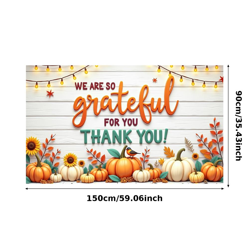 Colorful Pumpkins Harvest Festival Banner Thanksgiving Banner Seasonal Decor for Holiday Party Autumn Festival Indoor Decoration