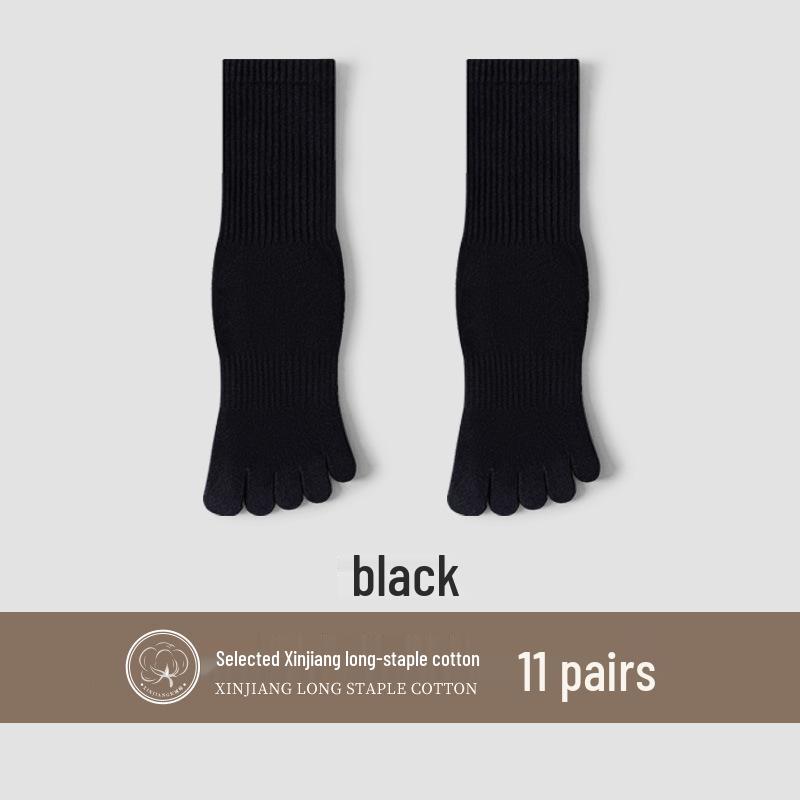 

Унисекс Спортивные Дышащие Носки с Раздельным Пальцем - Поглощающие Пот, До Колена, Осенний Хлопок, Однотонные Цвета для Ежедневных Поездок