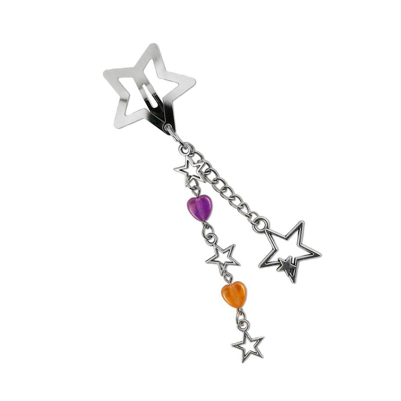 

Трендовое сплавное украшение для волос в виде звезды с цепочками, портативное для дополнения ваших стилей на музыкальных фестивалях и вечеринках. 3