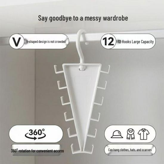 ABS V-Shaped Double-Sided Stackable Clothes & Hat Hanger Rack