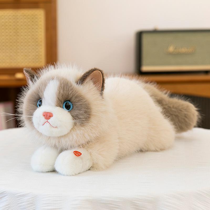 

Плюшевая кукла-кошка, мяукающая: Милая успокаивающая игрушка для мальчиков, подарок для украшения дома. 45cm, 0.48kg коричневый