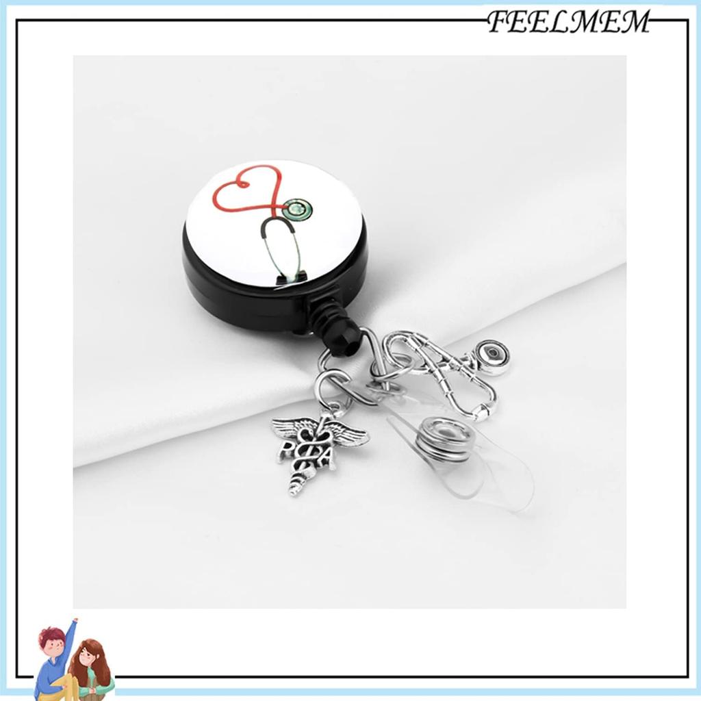 FEELMEM PA Medical Stethoscope Retractable Badge Holder Reel Clip Physician Assistant Gift Medical Student Gift Nurse Gift