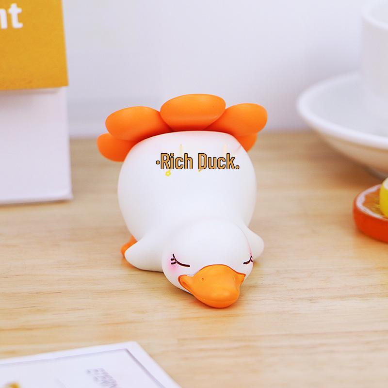 Hello Duck Healing Ornament: Cute Duck Desk & Car Decoration As Shown