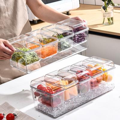 4/5 Fach Gewürzbehälter Bar Eisgekühlt Gewürzbox Bar Getränke Obst Snack Behälter Aufbewahrungsboxen Obstschale