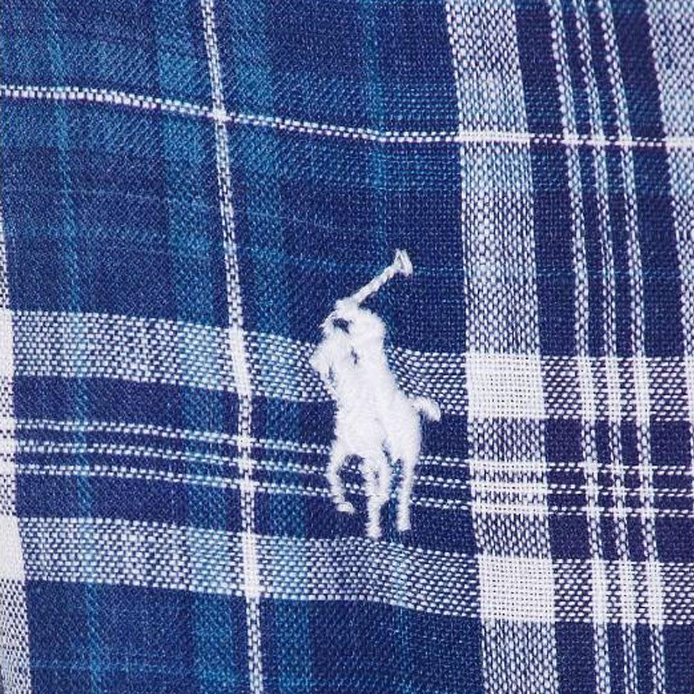 Polo Ralph Lauren Geruite Enkele Rij Knopen Spitse Kraag Lange Mouwen Shirt Dames shirts Blauw 211920926-009