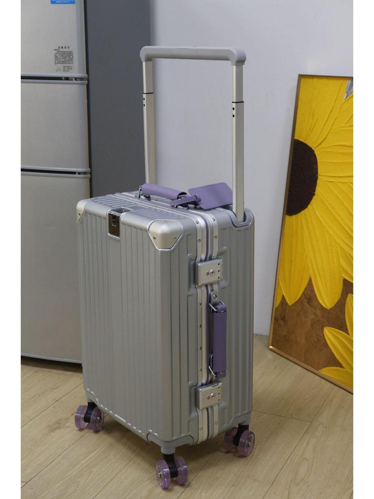 2025 Leather Travel Suitcase Set: 24"/28" Trolley with Combination Lock, Women’s Wear-Resistant Carry-On.