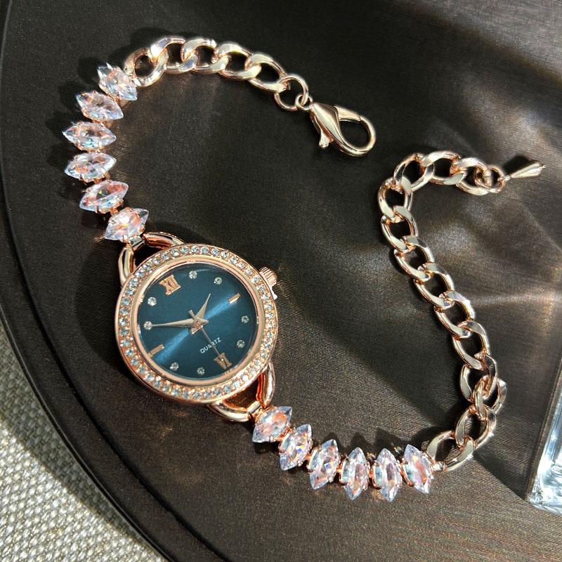 UTHAI CQ383 Fashionable Women watch bracelet with diamond inlaid colored quartz watchlight luxury clock giftwatches for woman