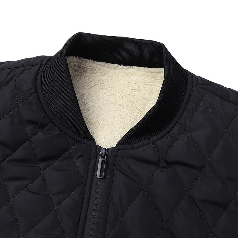 Men's New Autumn and Winter Warm Trendy Diamond Cotton Jacket for Men's Trendy Baseball Collar Cotton Jacket