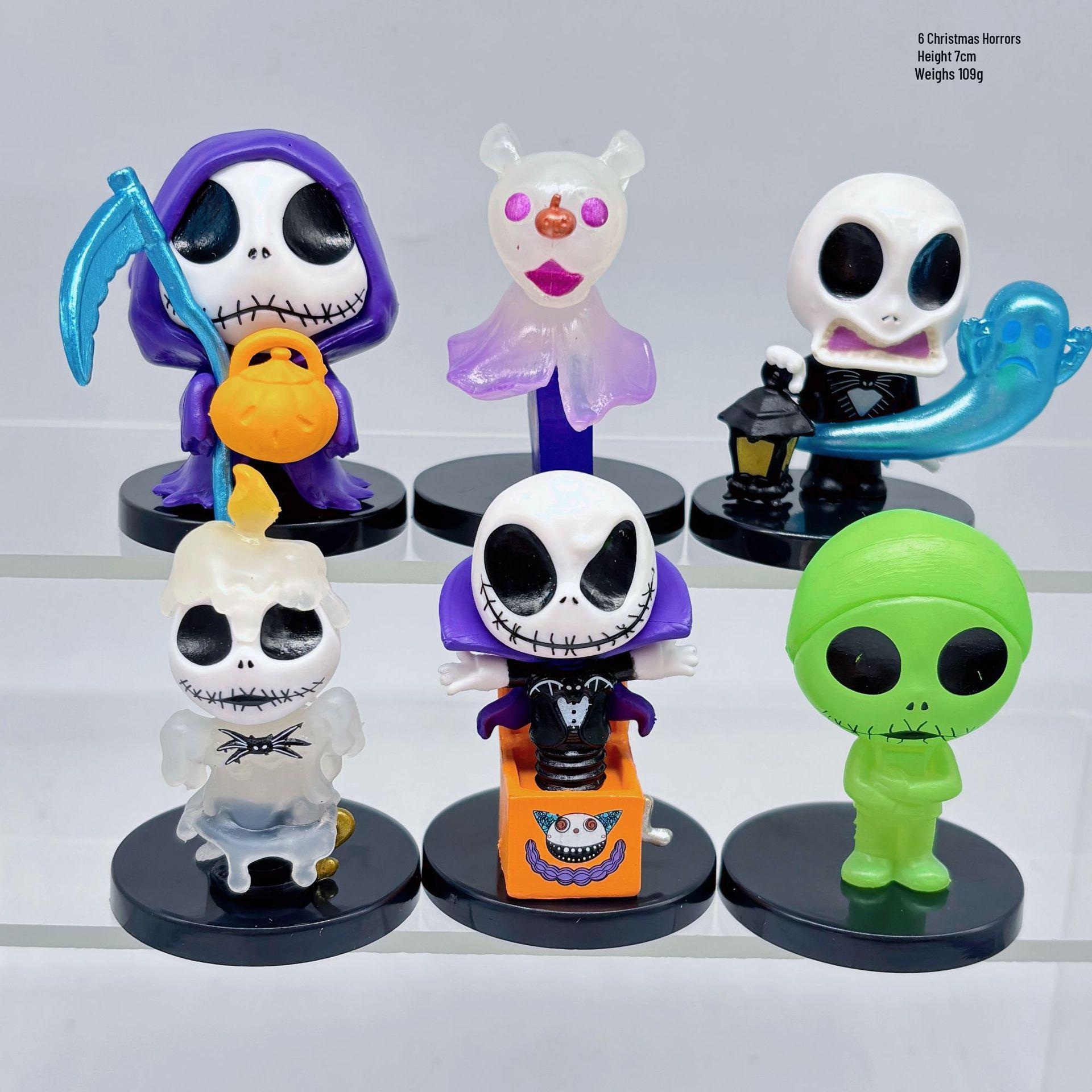 Q Version Nightmare Clown Jack Skeleton Halloween & Christmas Figures - 6 or 9 Models