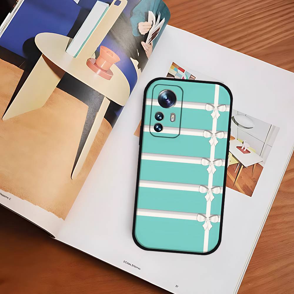 A-tiffanys Blue Phone Case For Xiaomi 11 12 Redmi Note 11 5G 8T 9A 9 10T Note 8 9 12SUltra Shockproof, Slim, Black