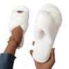 European and American Plush Cross Strap Women's Cotton Slippers by TEMU SHEIN