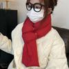 Solid Color Cotton Padded Scarf Keep Warm Thermal Neckerchief Down Neck Scarf  Autumn/Winter