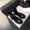 Foreign Skinny Boots Women's Short Boots Black Autumn and Winter Round Head Boots Thick-soled Martin Boots Thick Heel Elastic Single Boots