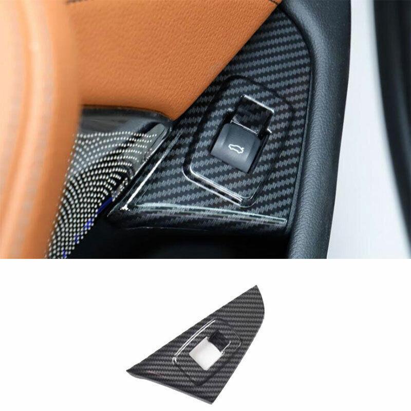 Carbon Fiber ABS Tailgate Rear Door Button Cover Trim For BMW 5 Series G30 18-22