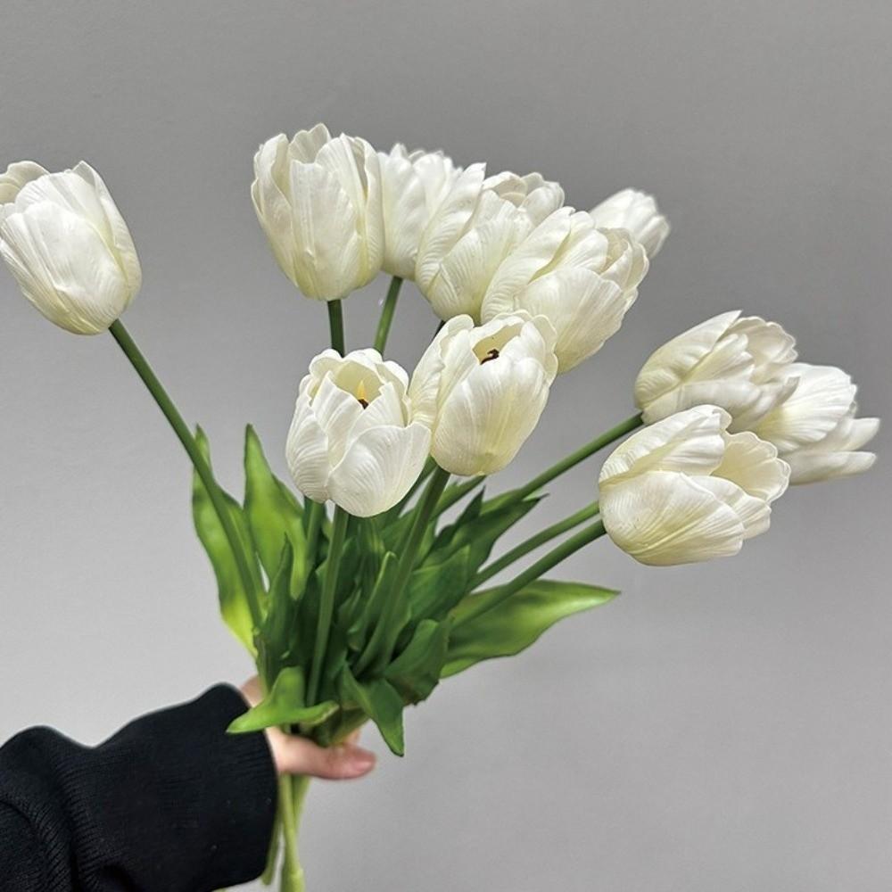 Hand-Held Design Tulip Simulation Flower Flower Arrangement Real Touch Tulip  Decoration Ornament
