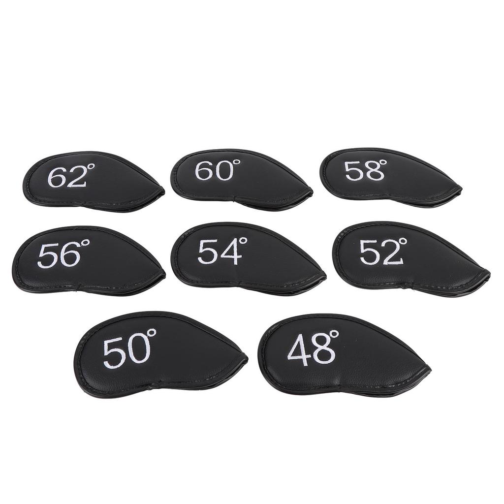 8PCS Wedge Irons Club Head Cover PU Leather Club Iron Headcover 48° 50° 52° 54° 56° 58° 60° 62° Loop