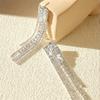 Long Crystal Fringe Earrings Slimming Design for Round Faces Sparkling Crystals for Parties Daily Wear Comfortable
