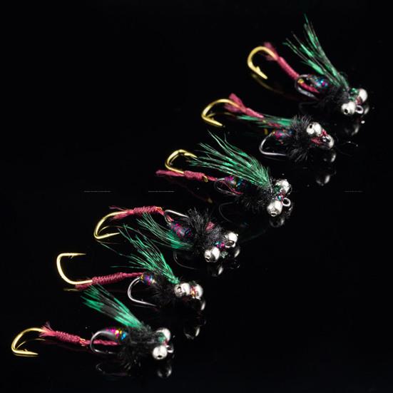 5Pcs Fly Fishing Lure with Sharp Hook Realistic Floating Hand Tied Feather Bionic Fly Fishing Bait Freshwater Saltwater Bass Trout Fishing Accessories