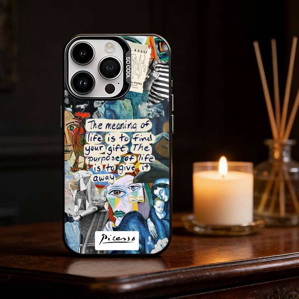 Picasso Abstract Art Painting Phone Case Color Silver Shell For IPhone 17 16 15 14 13 12 11 Pro Max Plus