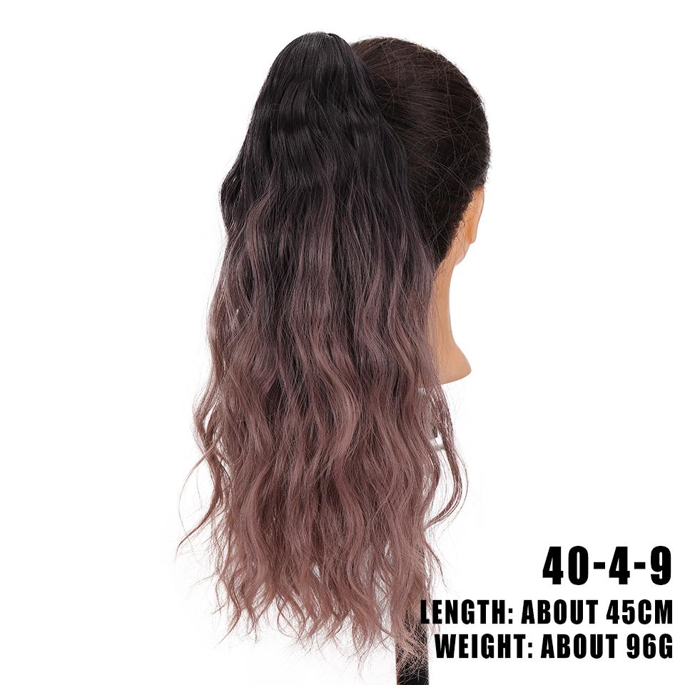 WTB Synthetic Long Curly Hair Gradient Wig Ponytail Female High Ponytail Small Grab Clip Braid Fluffy Curly Hair Fake Ponytail