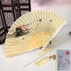 Tradycyjny Chiński Składany Wachlarz Bambusowy do Hanfu i Qipao