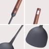 Wok-specific Spatula, Made of Iron Nitride, Rust-resistant, with a Natural Wood Handle, Easy-to-grip Design, and Holes for Hanging, Preventing Burns.