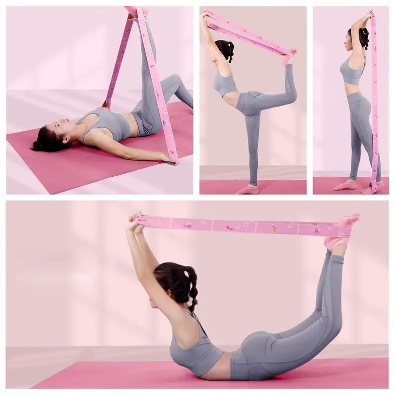 Yoga Stretching Belt Dance Stretching Band Loop Yoga Pilates Fitness Tension Belt Digital Stretch Elastic Band Resistance Band