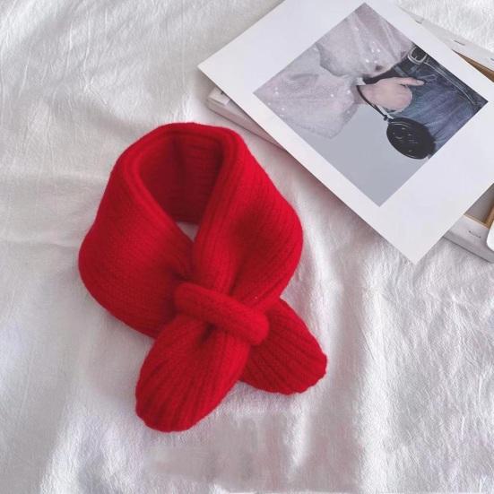 Baby Vinterskjerf Strikket Tykk Elastisk Myk Ensfarge Unisex Varm Kald Bestandig Anti-krympe Nakke Beskyttelse Barn Nakke Wrap