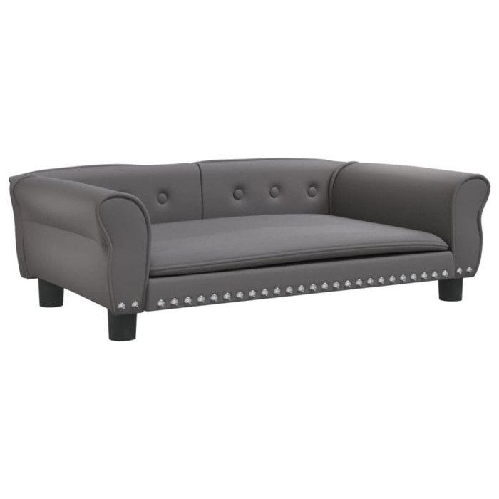 VidaXL Dog Bed, Pet Sofa with Wooden Frame, Basket for Puppies Indoor House, Grey 171820