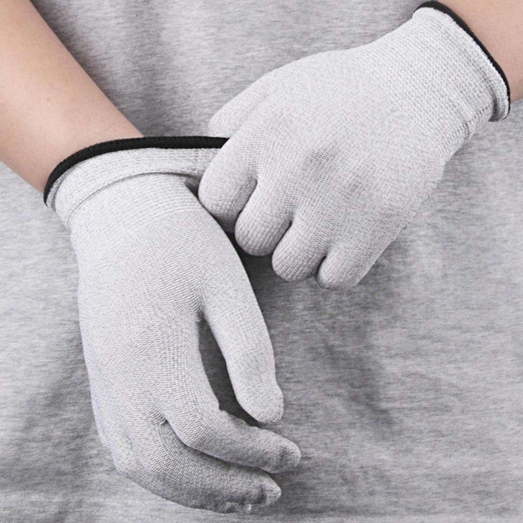 Conductive Gloves Nylon Silver Fiber 280D Breathable Unisex Computer Gloves for Electronic Assembly Circuit Board Handling