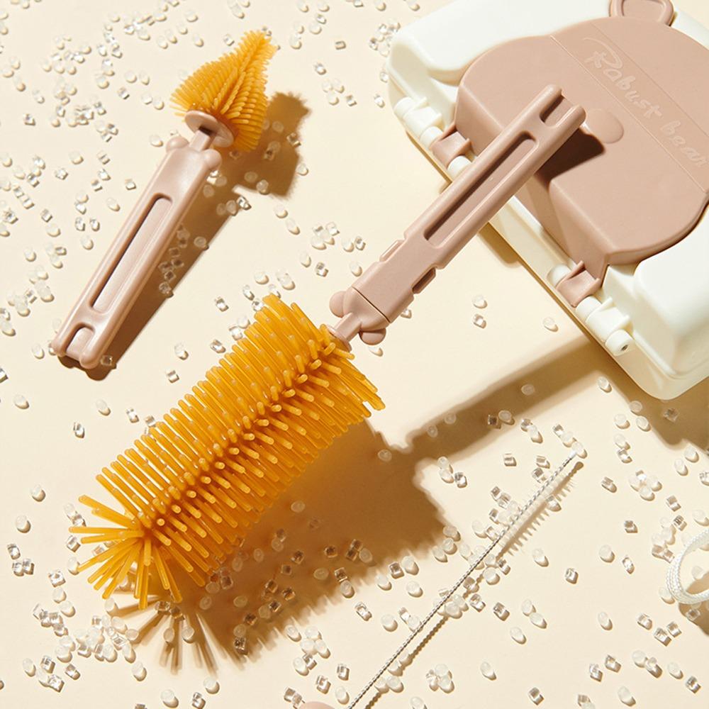 8 in 1 Bottle Cleaning Brush Set Bear Pacifier Straw Scrubber  Baby Nipple Bottle