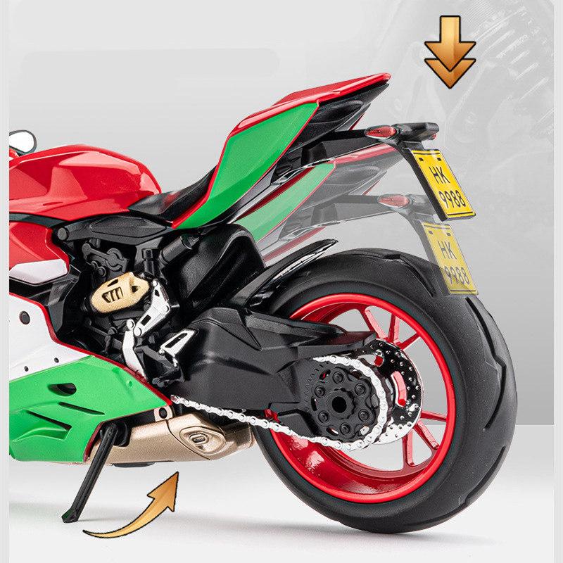 1/12 Ducati 1199 Panigale Alloy Motorcycle Model Die Cast Metal Racing Motorcycle Model Sound Light Ornament Childrens Toy Gifts