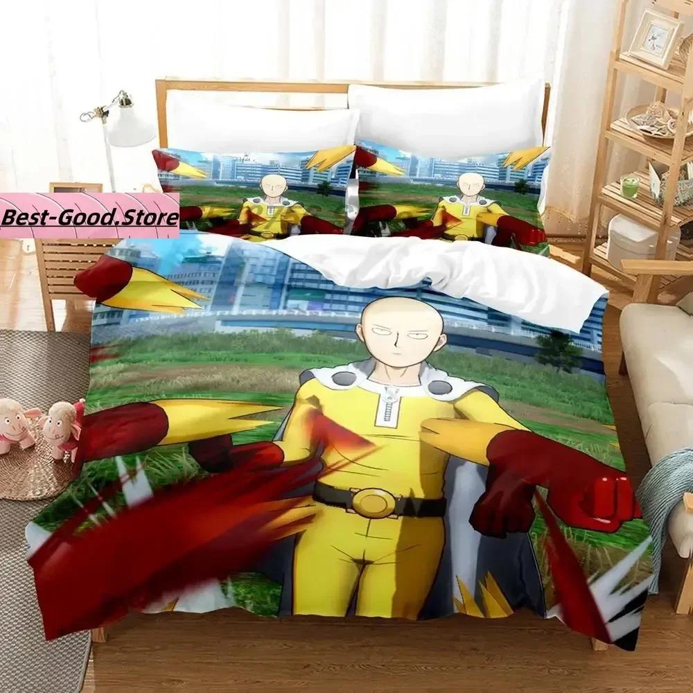 

Comforter One Punch Man Bedding Set Single Twin Full Queen King Size Bed Set Aldult Kid Bedroom s 3D Anime Bed Comforter (quilt)-EU Single(135*200cm)3pcs