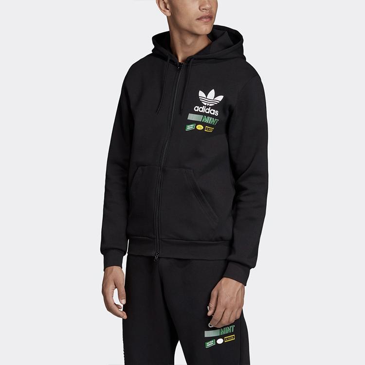Adidas Originals Bodega Fzhood Logo Print Sport Hoodie Jacke Herren Oberbekleidung Schwarz FP7701