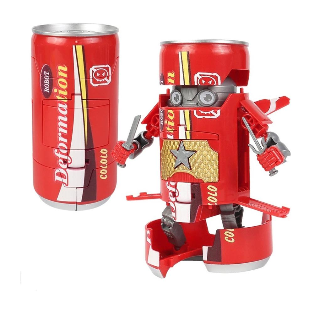 Can-Shaped Transforming Robot Action Figure Innovative Warrior Miniature Learning-Enhancing Playthings Transformed Beverage Robot Plaything for