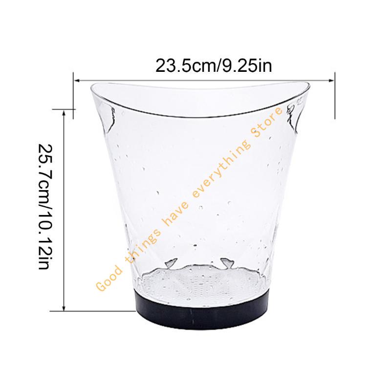 Waterproof 5L LED Ice Container Durable 5L LED Ice Buckets with Color Changing Light for Weddings and Outdoor BBQs 55KF