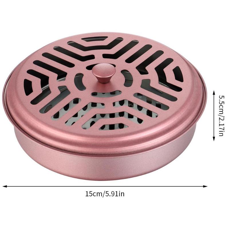 Multi-purpose Portable Metal Mosquito Coils Holder Sandalwood Rack with Cover Anti Incense Plate Tray Home Hotel Camping