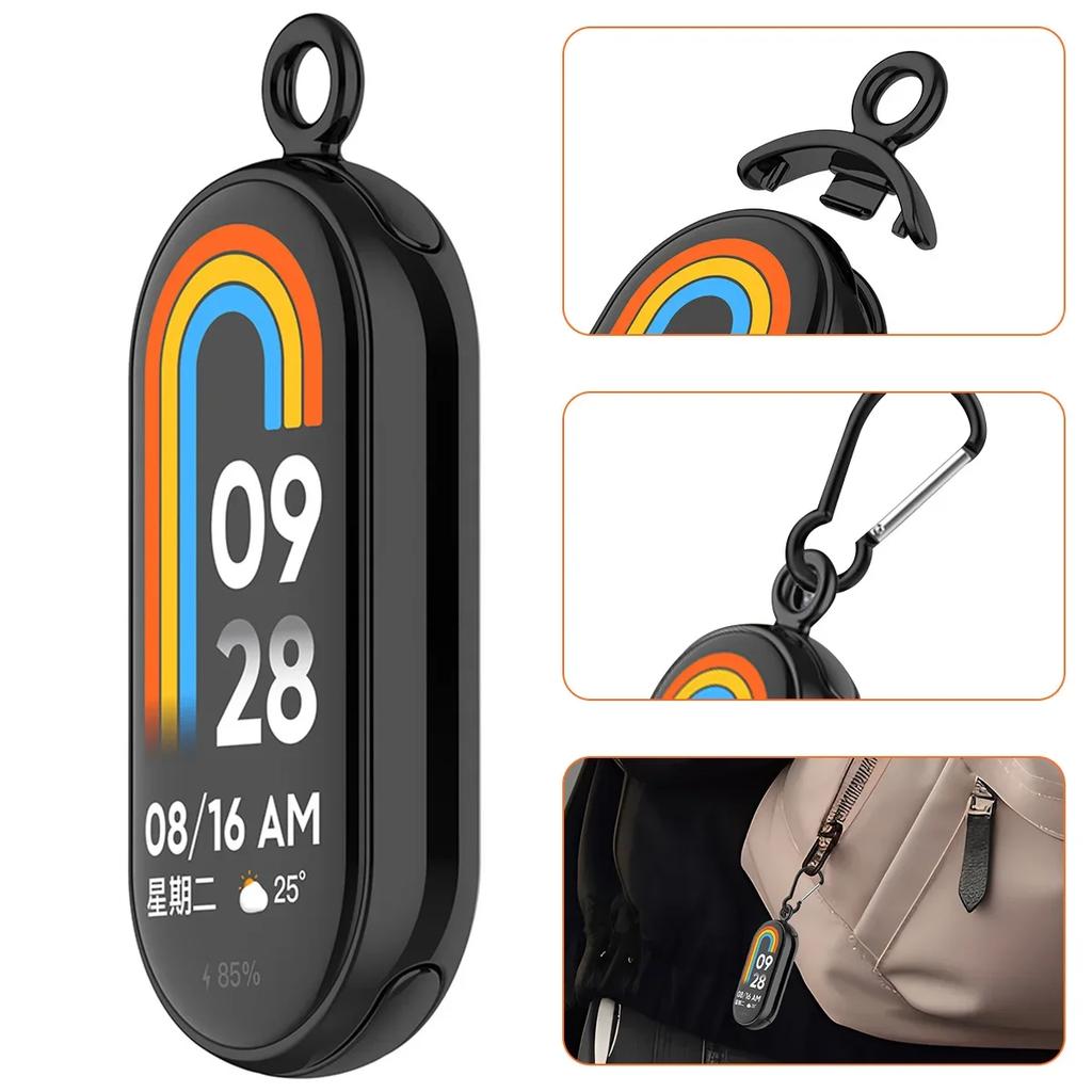 Pendant Necklace For Xiaomi Mi Band 8 Watch Hanging Chain Neck Bracelet Strap For mi band 9 Stainless Steel Metal Chain Buckle