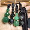 16MM Tiger Eye & Obsidian Crystal Pendant Necklace - Unisex Agate Ornament
