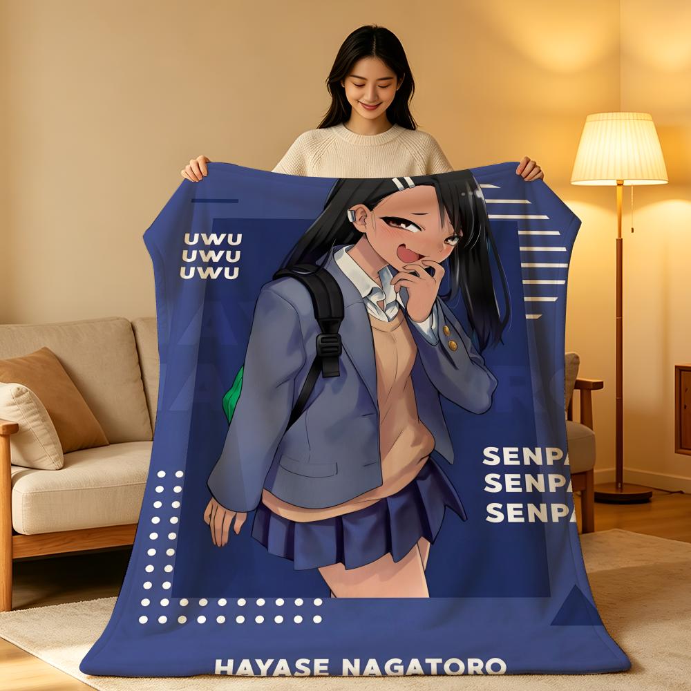 Anime N-Nagatoro S-San Throw High-Density Short Plush Blanket Soft Skin-Friendly for Sofa Nap Air-Conditioned Room