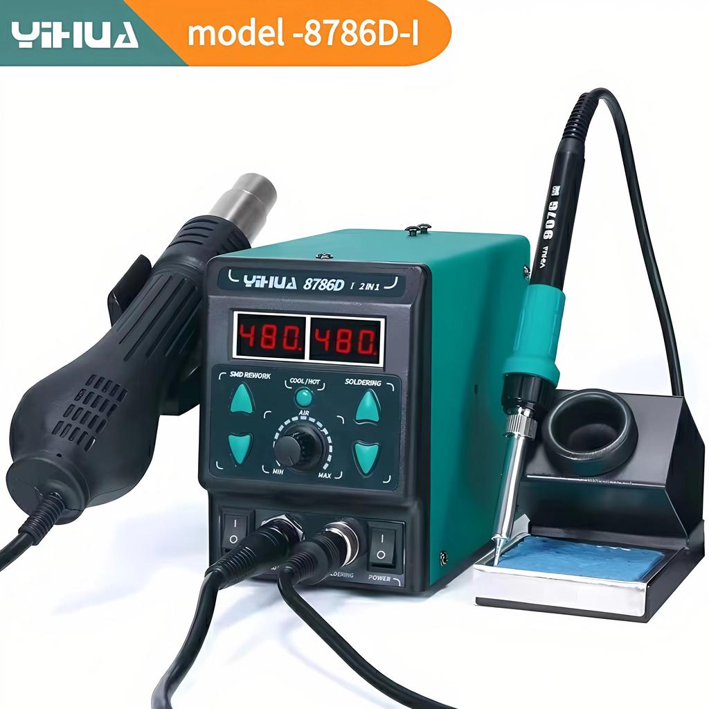 YIHUA 8786D-I Soldering Iron Hot Air Station BGA Rework Station Phone Repair SMD Solder Tool Welding Station