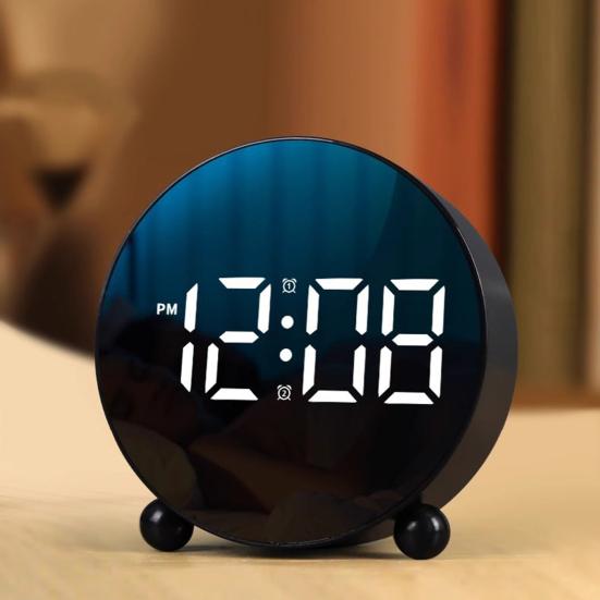Digital Alarm Clock Large LED Display 3 Levels Brightness Adjustable Silent USB Battery Powered Home