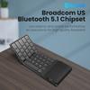 Foldable Bluetooth Keyboard with Numeric Keypad Full Size Wireless Folding Keyboard Rechargeable Portable Travel Keyboard