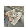 Sneakers Patchwork di Jeans Scarpe Casual con Lacci e Plateau