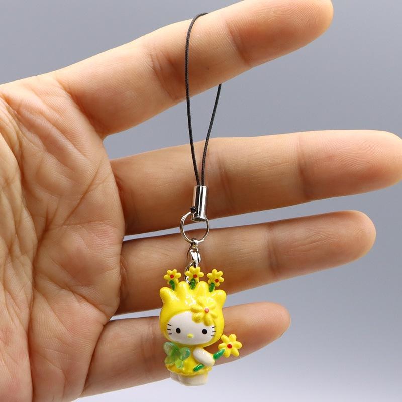 kawaii Hello Kitty Toy Pendant Cute Cat Phone Case Decorative Necklace Pendant Kawaii Women Accessories Festival Gifts