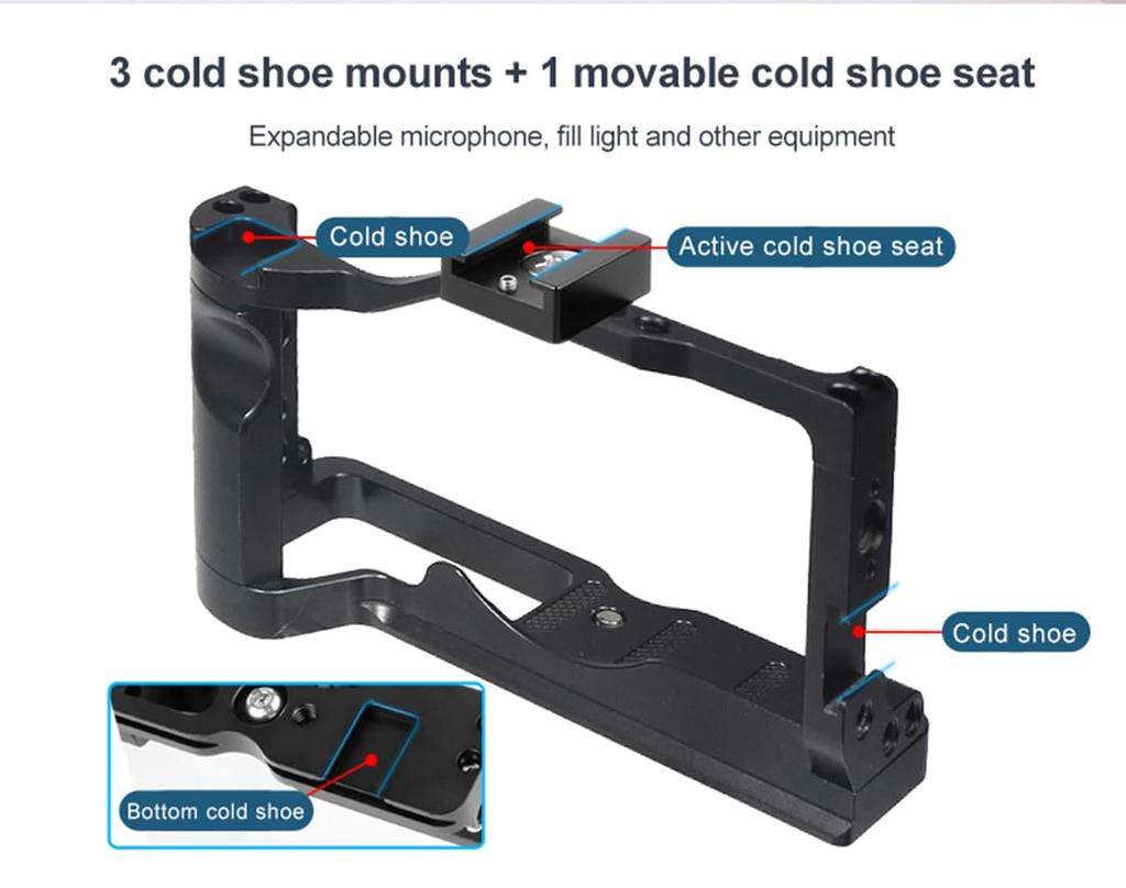 FEICHAO CNC M6 Mark II Kamerakäfig Formschlüssiges Rig mit Blitzschuhhalterung für Canon EOS M6 Mark II Stabilisator