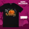 Halloween T-shirt Black Fabric Ghost Pattern Skull Zombie Pumpkin